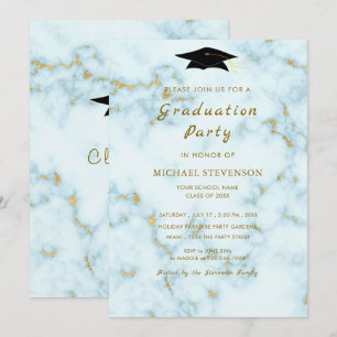 Modèle de l'invitation de Marbre blanc d'or