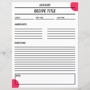 Modèle de livre de recettes minimal