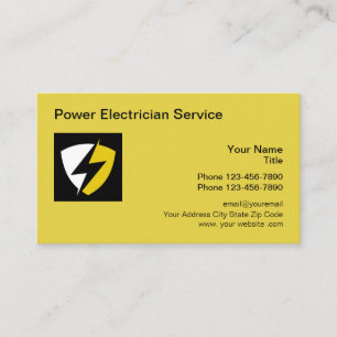 Modèle de logo d'électricien Cartes de visite mode