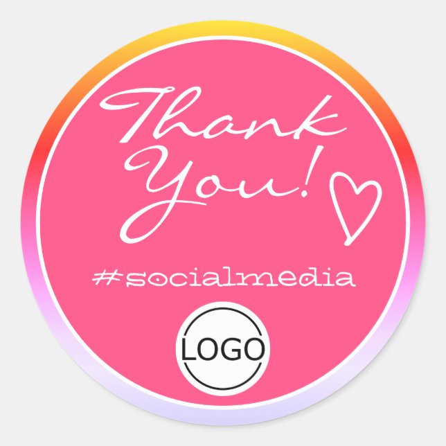 Modèle de logo rose Ombre Merci Étiquette (Devant)