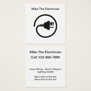 Modèle de logo simple électricien Cartes de visite