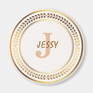 MODELE DE MAGNET PERSONNALISE AVEC INITIALE EN OR