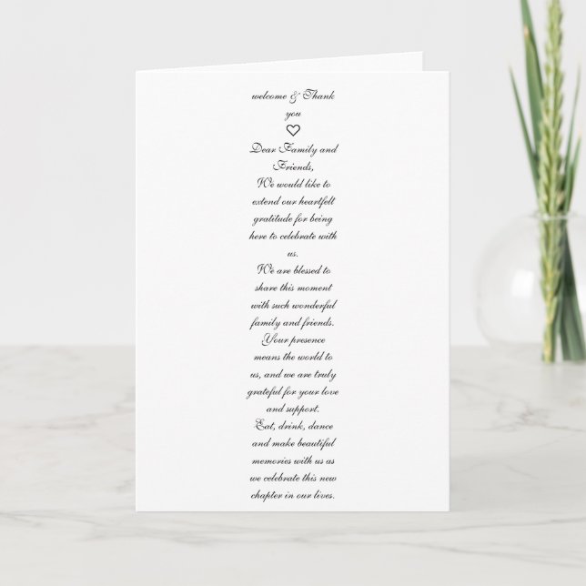 Modèle de marque-places de remerciement minimalist karte (Vorderseite)