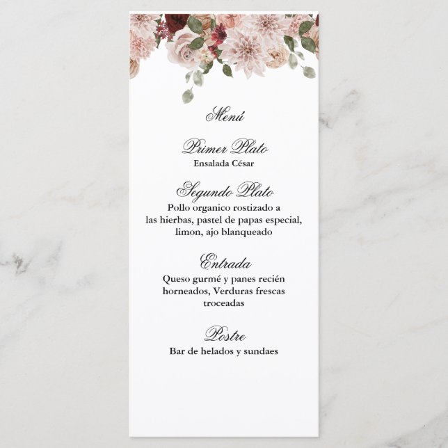 Modèle de menu de fleurs pour toutes les occasions (Devant)