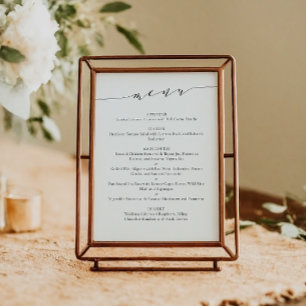 Modèle de menu de mariage élégant et chic en écrit