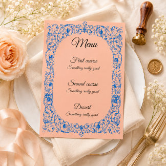 Modèle de menu de mariage élégant et vintage | Per