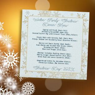 Modèle de menu de Noël pour grande famille
