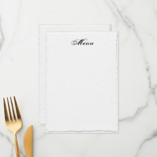 Modèle de menu Mariage blanc Faux-Deckle Edge
