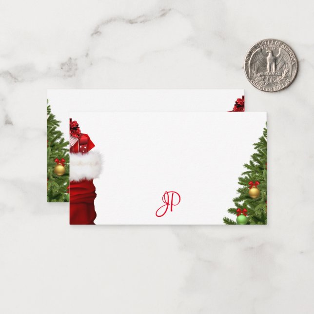 Modèle de monogramme de Noël Calligraphié (Devant/Arrière en situation)