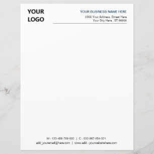 Modèle de papier à en-tête avec texte de logo d'en