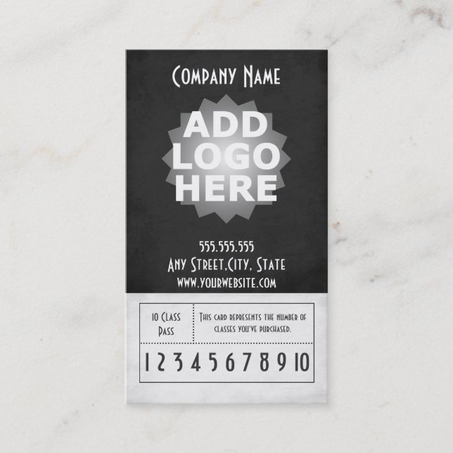 Modèle de passage de classe du carte de visite 10 (Devant)