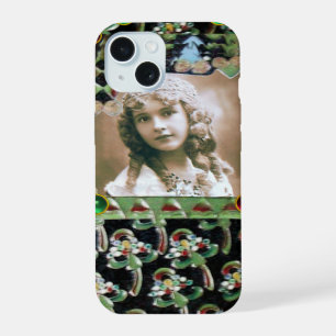 MODELE DE PHOTO ART NOUVEAU NOIR VERT ROUGE GEMMES