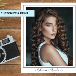 Modèle de photo de tête d'acteur 8x10 avec bordure