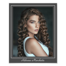 Modèle de photo de tête d'acteur 8x10 avec bordure