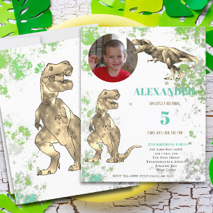 Modèle de photo T-Rex pour le 5e anniversaire de D
