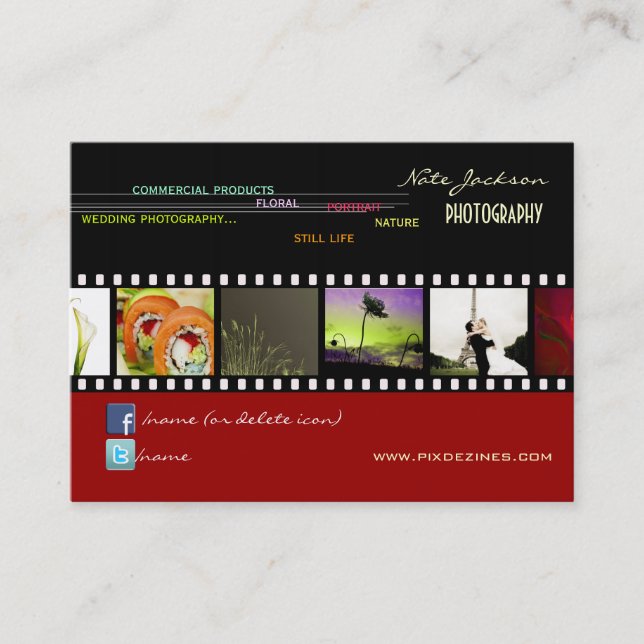 modèle de photos cartes de visite du portefeuille (Devant)