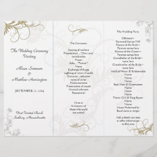 Modèle de programme de mariage à motifs floraux