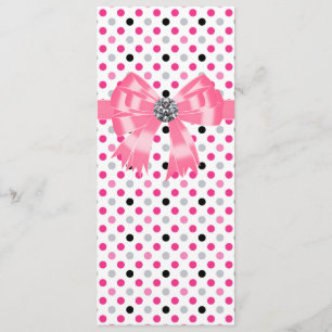Modèle de programme de mariage à pois noir et rose