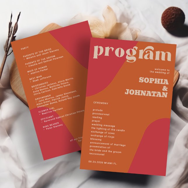 Modèle de programme de mariage rétro budgétaire (Créateur téléchargé)