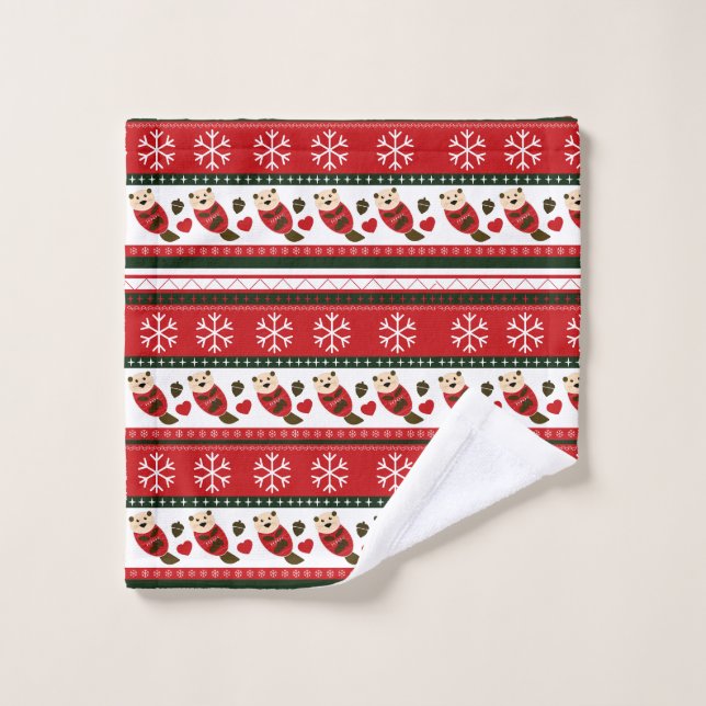 Modèle de pull de Noël moche de loutre (Gant de toilette)