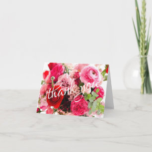 Modèle de roses aquarelles Merci écriture manuscri