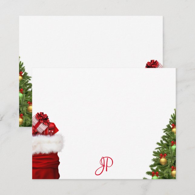 Modèle de script manuscrit de Noël à monogramme (Devant / Derrière)