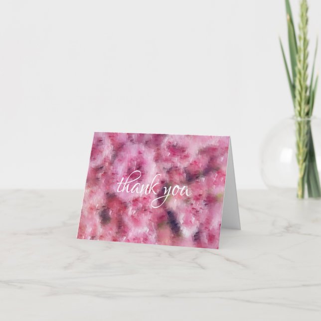Modèle de script Merci Fleurs Roses Abstraites (Devant)