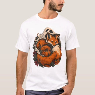 Modèle de T-shirt Halloween Renard Fantôme d'Autom