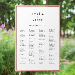 MODÈLE de tableau de sièges Mariage unique EMELIA