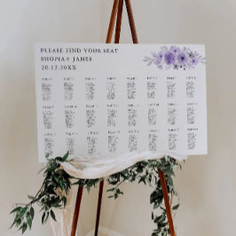 Modèle de tableau de sièges Mariage violet