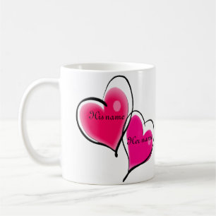 Modèle de tasse de deux coeurs
