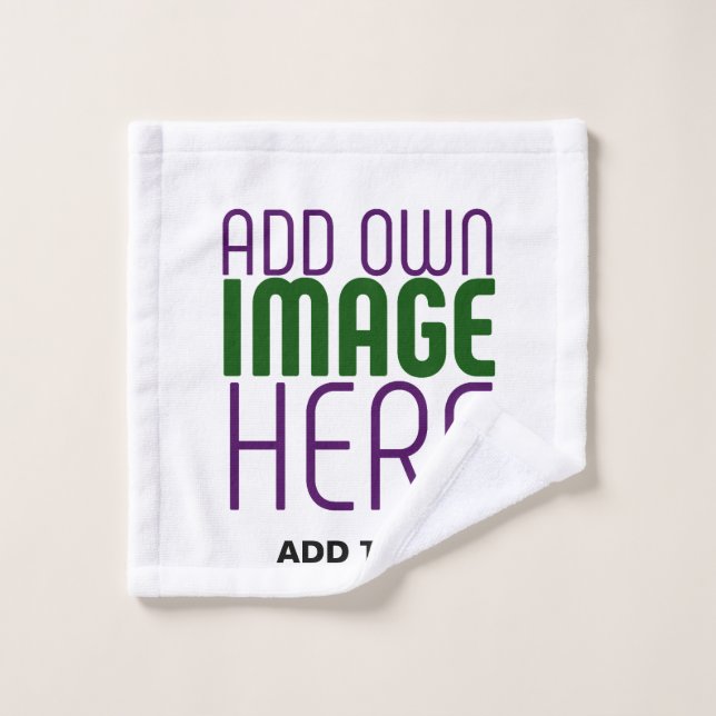 MODÈLE DE TEXTE D'IMAGE BLANCHE SIMPLE MODERNE (Gant de toilette)