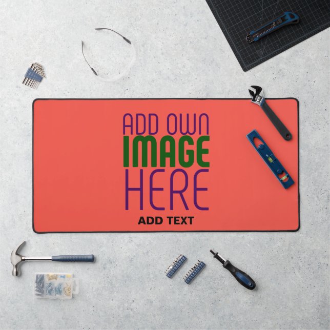 MODELE DE TEXTE D'IMAGE ROUGE OU ORANGE ÉDITABLE M (Poste de travail)