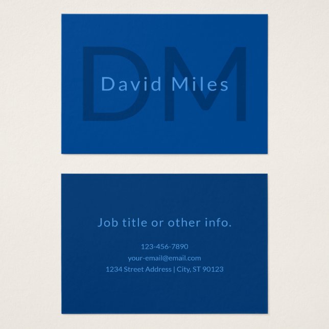 Modèle de texte modifiable pour le nom monographiq (Devant & derrière)