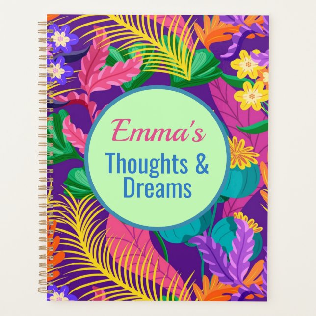 Modèle de texte personnalisé à motif floral tropic (Devant)
