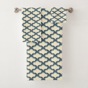 Modèle de vagues de style rétro bleu