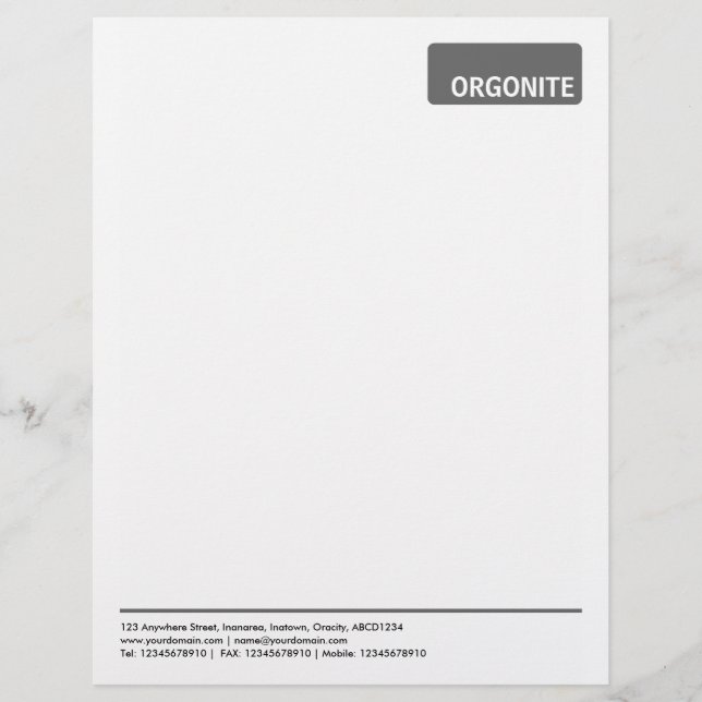 Modèle D'en-tête De Lettre Balise supérieure v3 - Gris (Devant)
