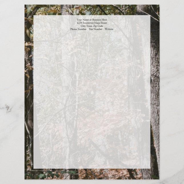 Modèle D'en-tête De Lettre Camouflage Camouflage de l'arbre forestier Chasse  (Devant)