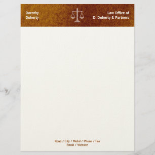 Modèle D'en-tête De Lettre Échelles de justice OFFICE DU DROIT Letterhead