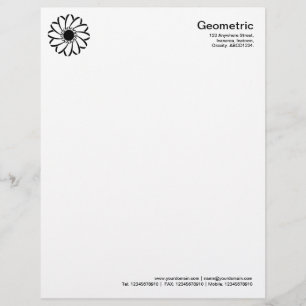 Modèle D'en-tête De Lettre Fleur géométrique