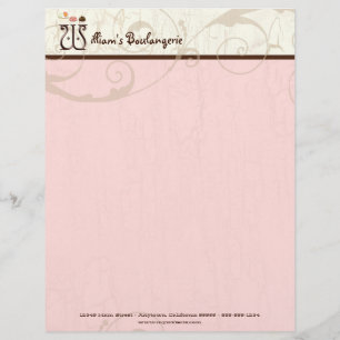 Modèle D'en-tête De Lettre Lettre W Cupcake Business en-tête