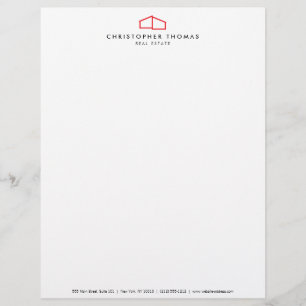 Modèle D'en-tête De Lettre Logo d'habitation moderne Immobilier, Realtor Roug