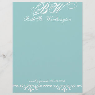 Modèle D'en-tête De Lettre Monogramme de très bon goût fait sur commande de
