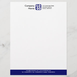 Modèle D'en-tête De Lettre Pied de page couleur (votre logo) - bleu marine