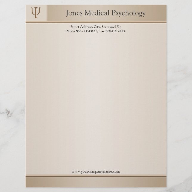 Modèle D'en-tête De Lettre Psychologue en-tête (Devant)