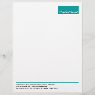 Modèle D'en-tête De Lettre Rectangle - Turquoise profond