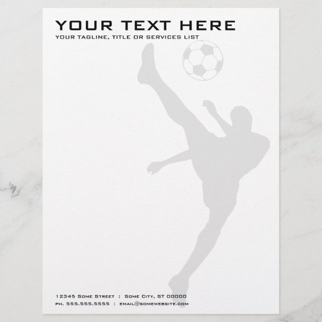 Modèle D'en-tête De Lettre silhouette de football (Devant)