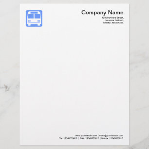 Modèle D'en-tête De Lettre Symbole d'autobus - Bleu bébé