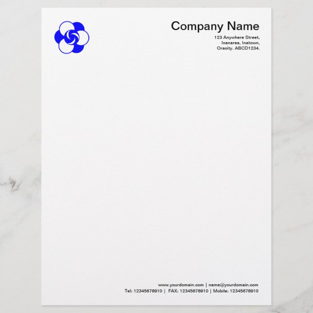 Modèle D'en-tête De Lettre Symbole du cercle de culture 04 - Bleu (Devant)