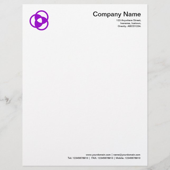 Modèle D'en-tête De Lettre Symbole du cercle de culture 05 - violet (Devant)